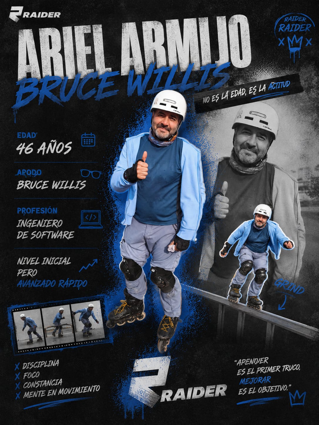 Ficha del rider Ariel Armijo (Bruce Willis)
